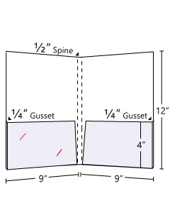 ½''  Spine Capacity + ¼'' Gusset On Two Pockets